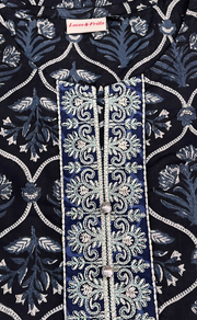 Black Garden Jaipur Cotton Short Kurti. Pure Versatile Cotton. | Laces and Frills - Laces and Frills