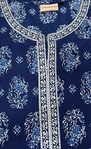 Blue Garden Jaipuri Cotton Short Kurti. Pure Versatile Cotton. | Laces and Frills - Laces and Frills