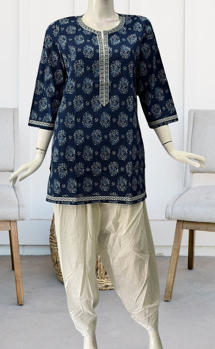 Blue Garden Jaipuri Cotton Short Kurti. Pure Versatile Cotton. | Laces and Frills
