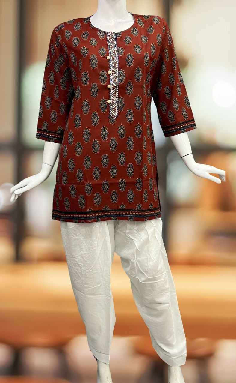 Pure Organic Cotton Frill Short Kurti