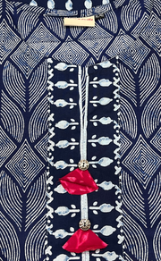 Blue Abstract Jaipur Cotton Short Kurti. Pure Versatile Cotton. | Laces and Frills