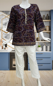 Violet Garden Jaipur Cotton Short Kurti. Pure Versatile Cotton. | Laces and Frills