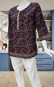 Violet Garden Jaipur Cotton Short Kurti. Pure Versatile Cotton. | Laces and Frills