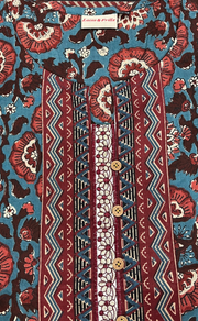 Teal Blue Garden Jaipur Cotton Short Kurti. Pure Versatile Cotton. | Laces and Frills