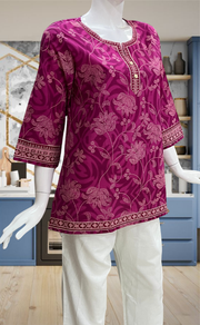 Purple Garden Jaipur Cotton Short Kurti. Pure Versatile Cotton. | Laces and Frills