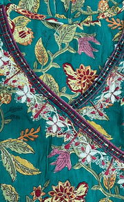Bottle Green Garden Jaipur Cotton Kurti With Pant And Dupatta Set.Pure Versatile Cotton. | Laces and Frills - Laces and Frills