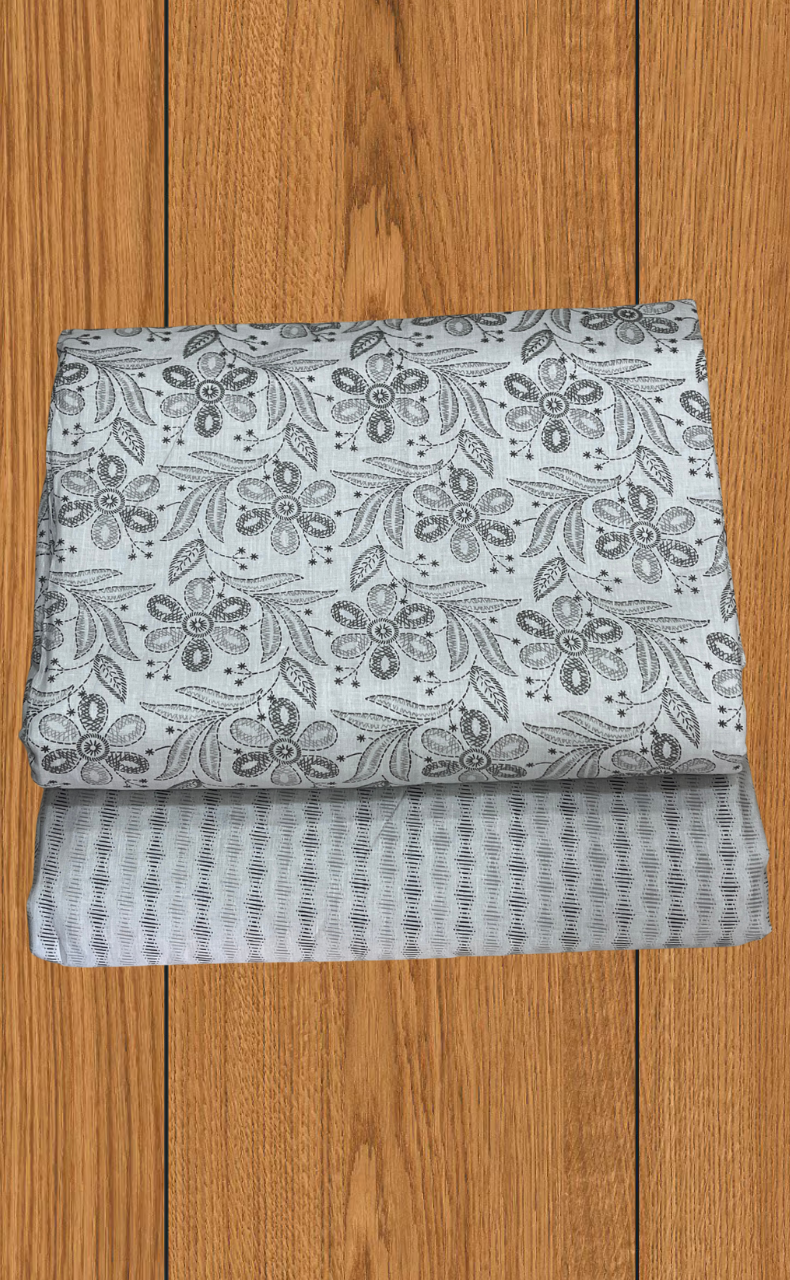 Blanket | Dohar. Grey Floral soft & Cozy. Two Pc Single bed | Laces and Frills