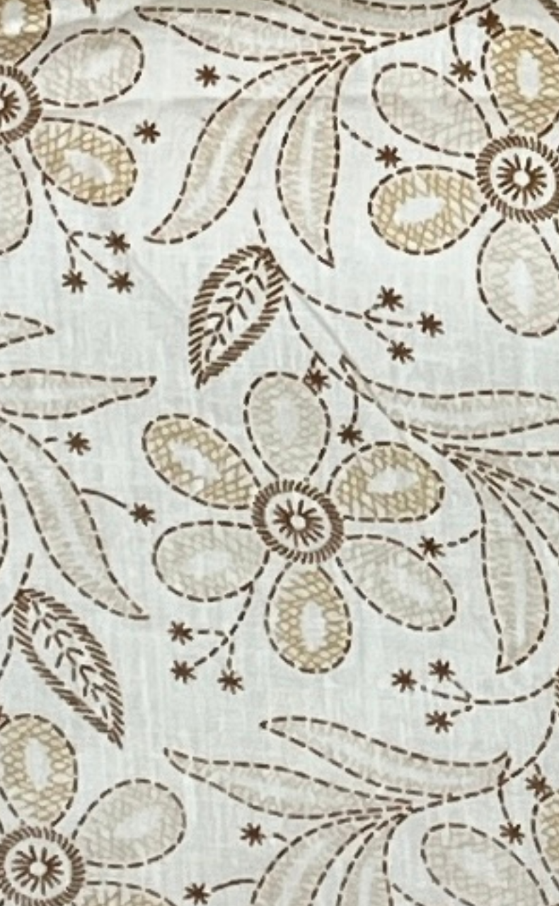 Blanket | Dohar. Cream Floral soft & Cozy. Two Pc Single bed | Laces and Frills