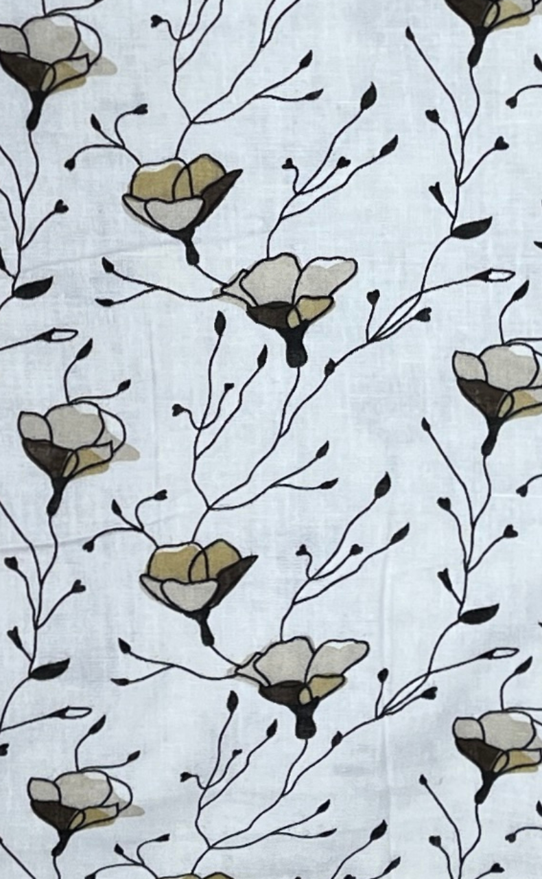 Blanket | Dohar. Beige Flora soft & Cozy. Two Pc Single bed | Laces and Frills