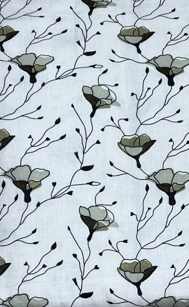 Blanket | Dohar. Pista Green Flora soft & Cozy. Two Pc Single bed | Laces and Frills