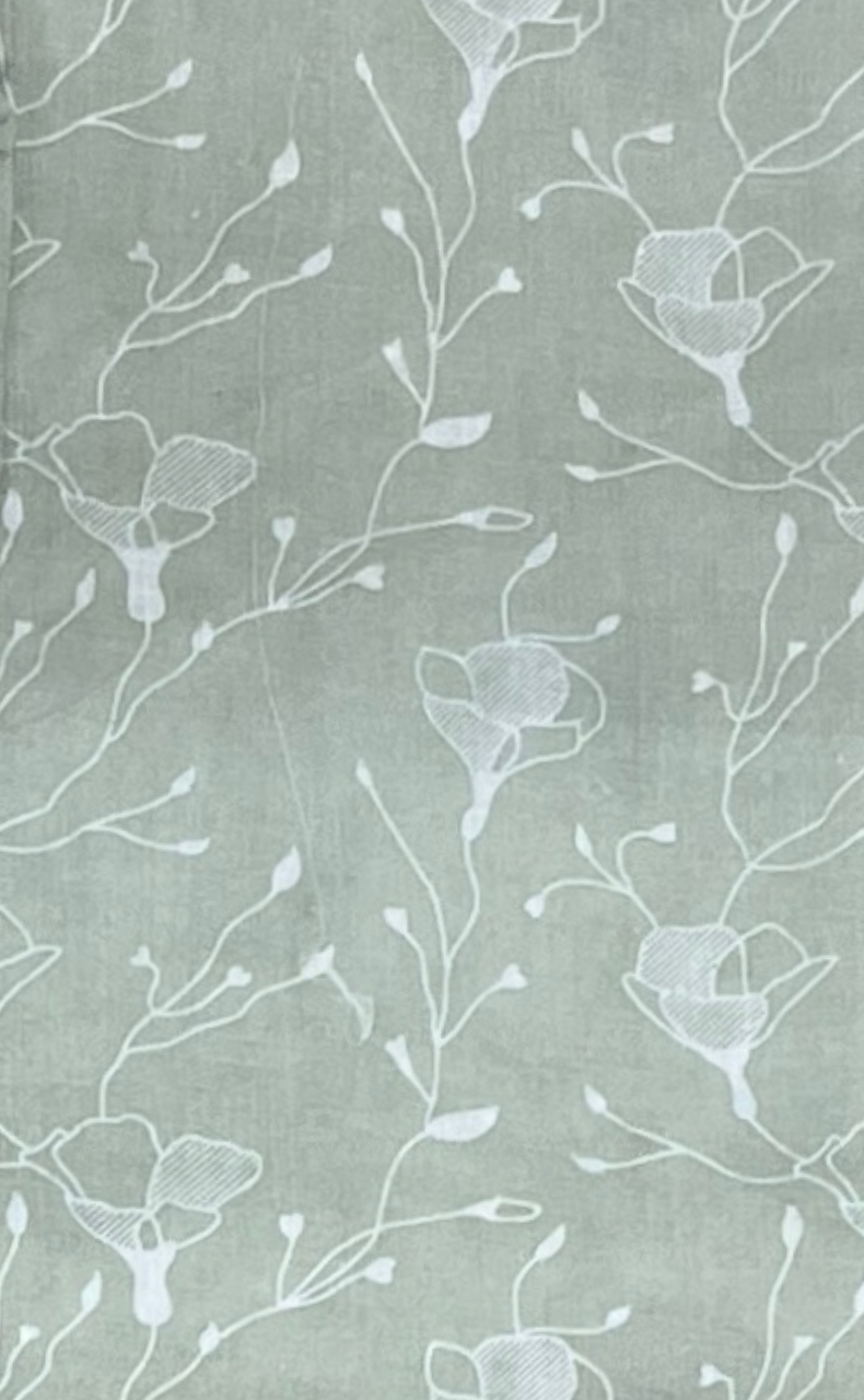 Blanket | Dohar. Pista Green Flora soft & Cozy. Two Pc Single bed | Laces and Frills