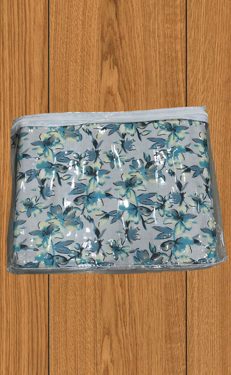 Blanket | Dohar. Sea Green Garden soft & Cozy. Two Pc Single bed | Laces and Frills