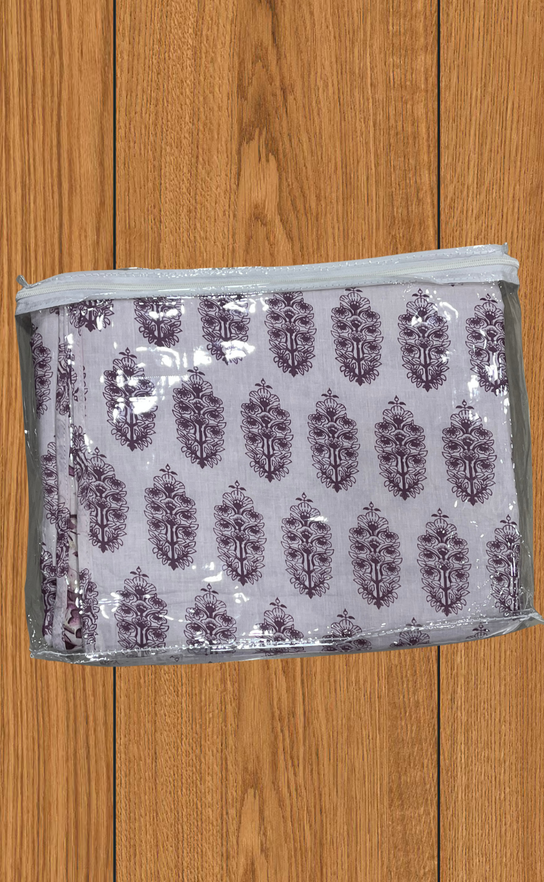 Blanket | Dohar. Purple Garden soft & Cozy. Two Pc Single bed | Laces and Frills