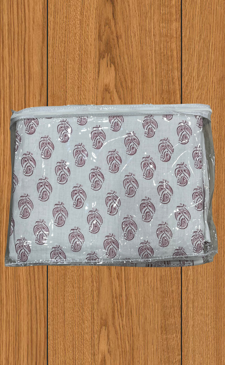 Blanket | Dohar. Maroon Leafy soft & Cozy. Two Pc Single bed | Laces and Frills