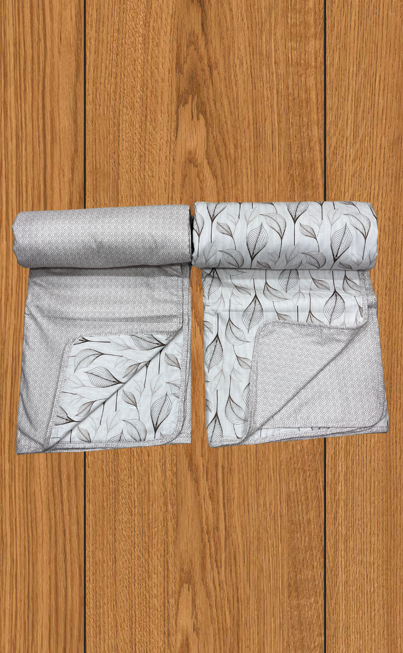 Blanket | Dohar. Brown Leafy soft & Cozy. Two Pc Single bed | Laces and Frills