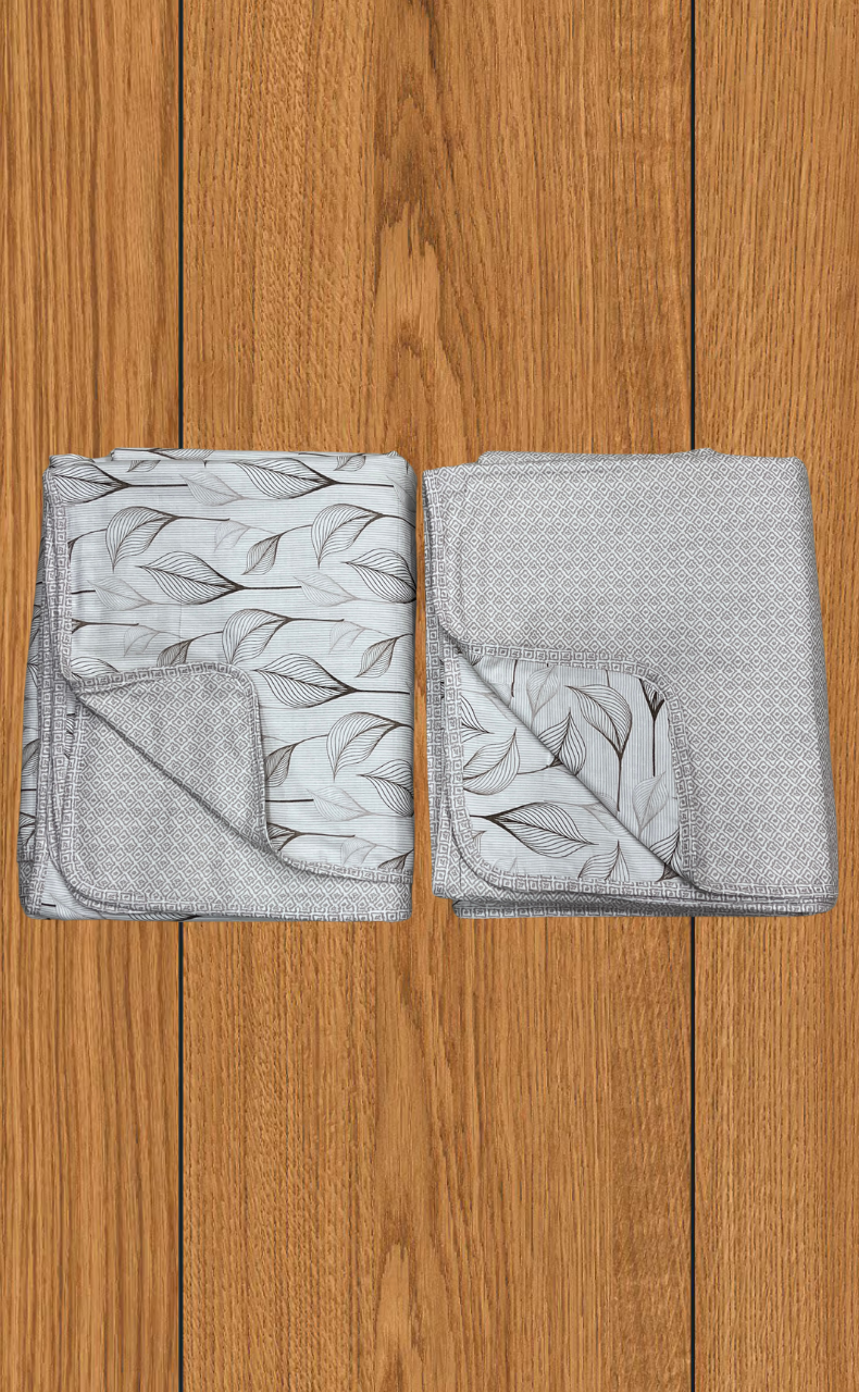 Blanket | Dohar. Brown Leafy soft & Cozy. Two Pc Single bed | Laces and Frills