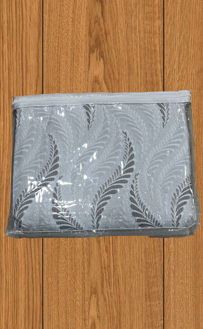 Blanket | Dohar. Grey Leafy soft & Cozy. Two Pc Single bed | Laces and Frills