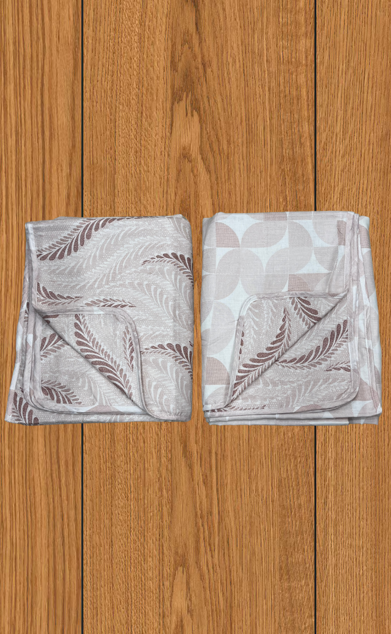 Blanket | Dohar. Maroon Leafy soft & Cozy. Two Pc Single bed | Laces and Frills