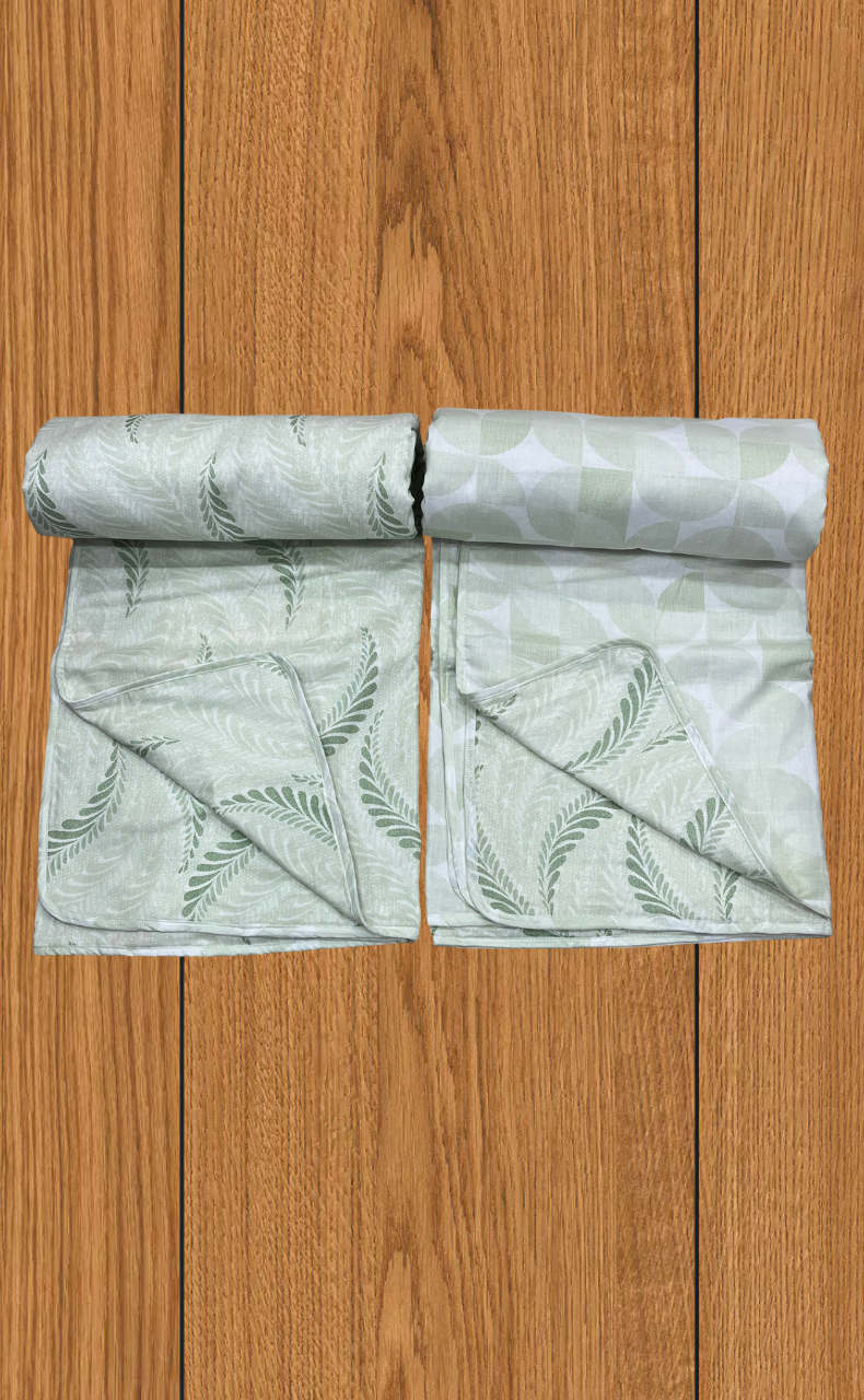 Blanket | Dohar. Green Leafy soft & Cozy. Two Pc Single bed | Laces and Frills