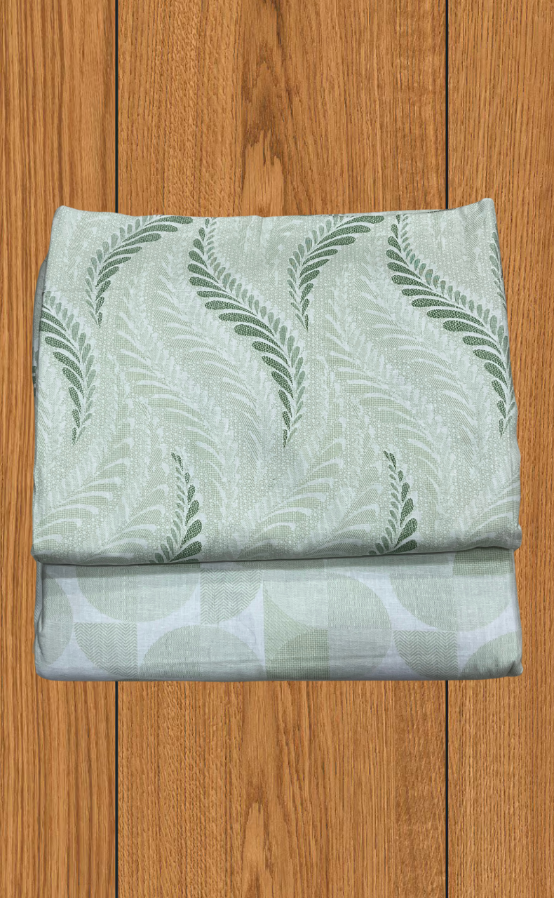 Blanket | Dohar. Green Leafy soft & Cozy. Two Pc Single bed | Laces and Frills