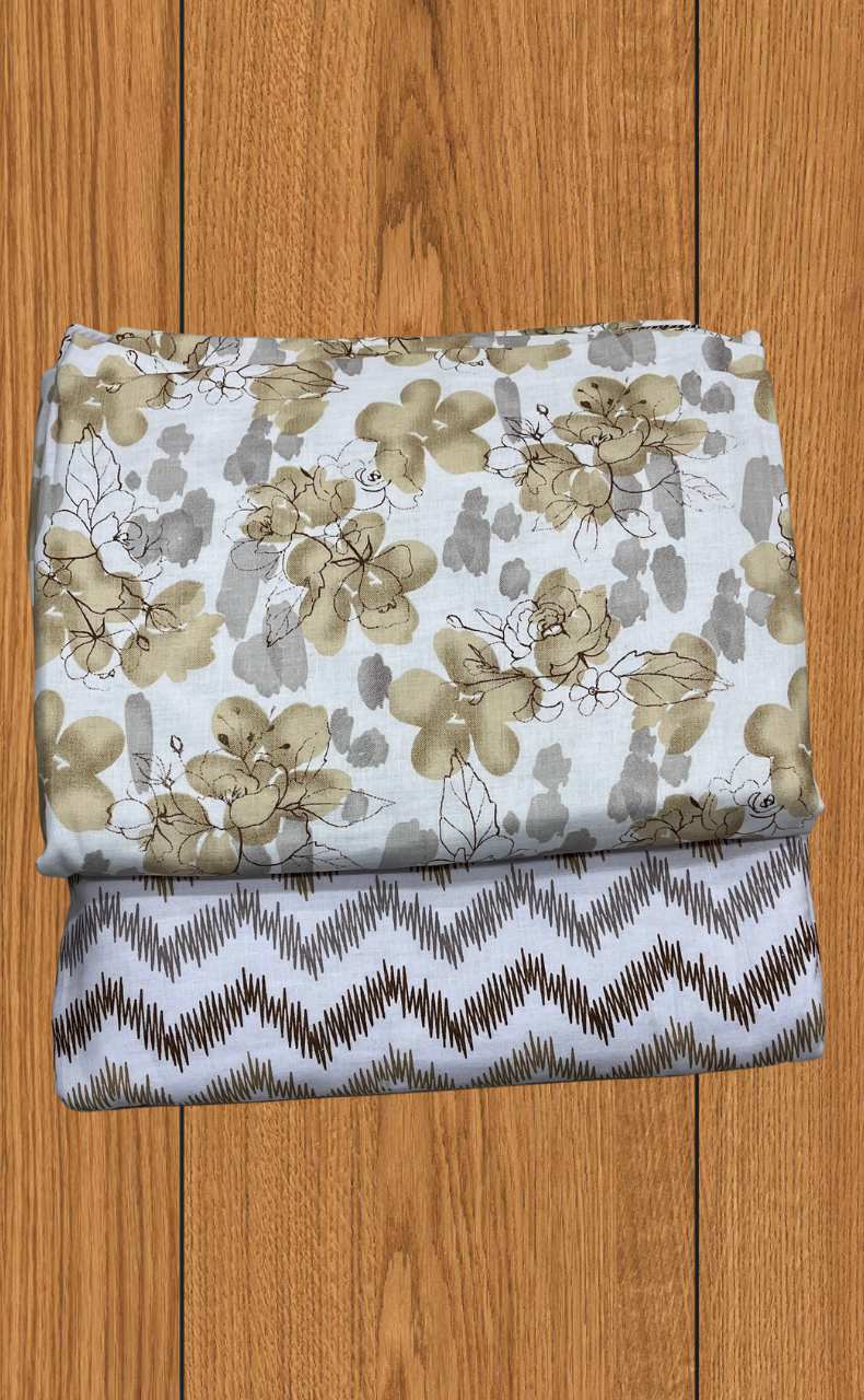 Blanket | Dohar. Mustard Flora soft & Cozy. Two Pc Single bed | Laces and Frills