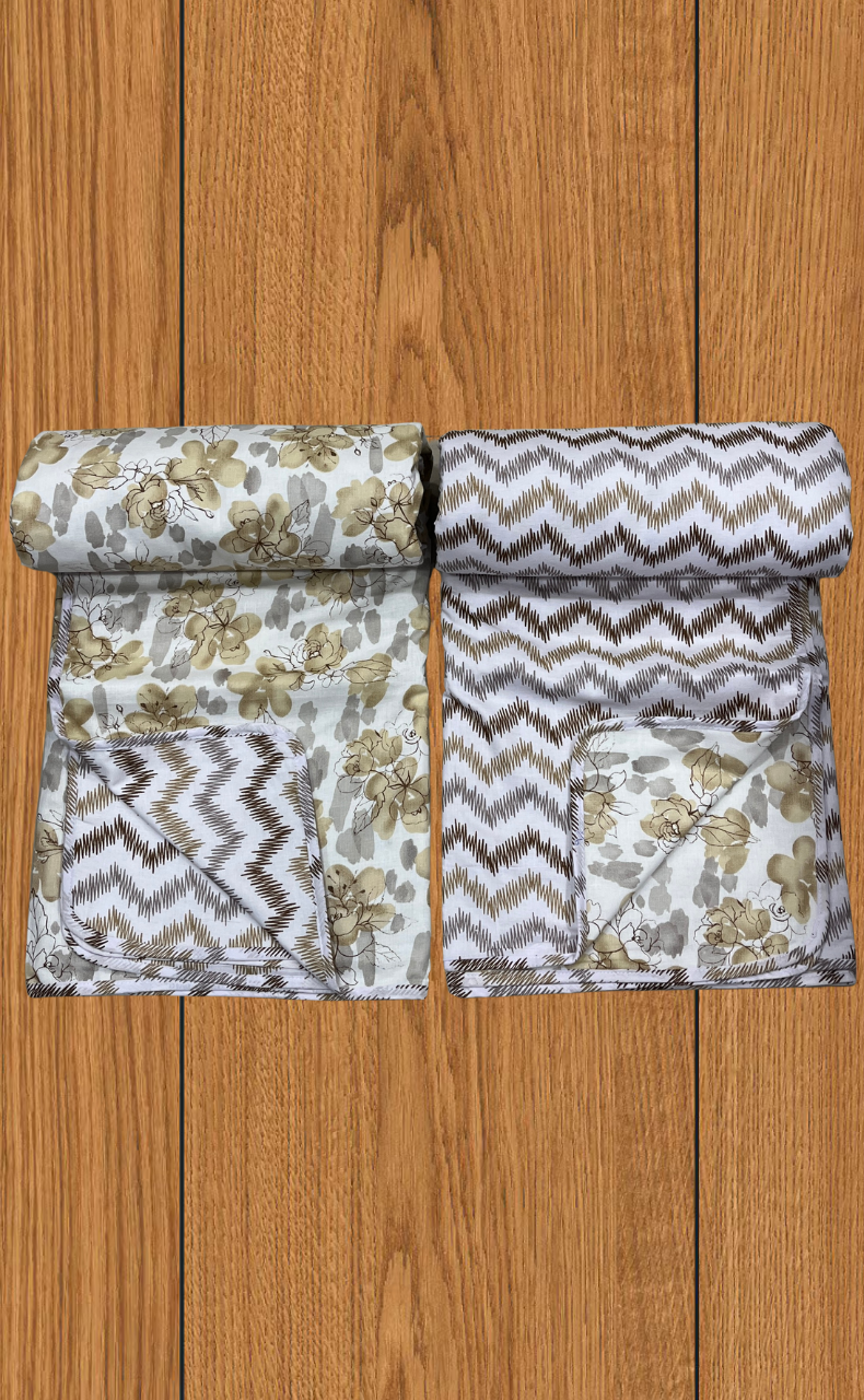 Blanket | Dohar. Mustard Flora soft & Cozy. Two Pc Single bed | Laces and Frills