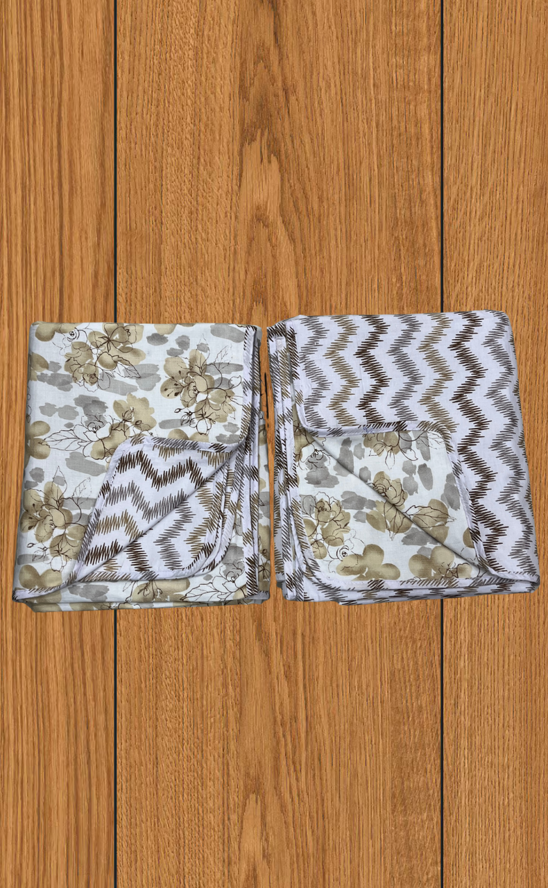 Blanket | Dohar. Mustard Flora soft & Cozy. Two Pc Single bed | Laces and Frills