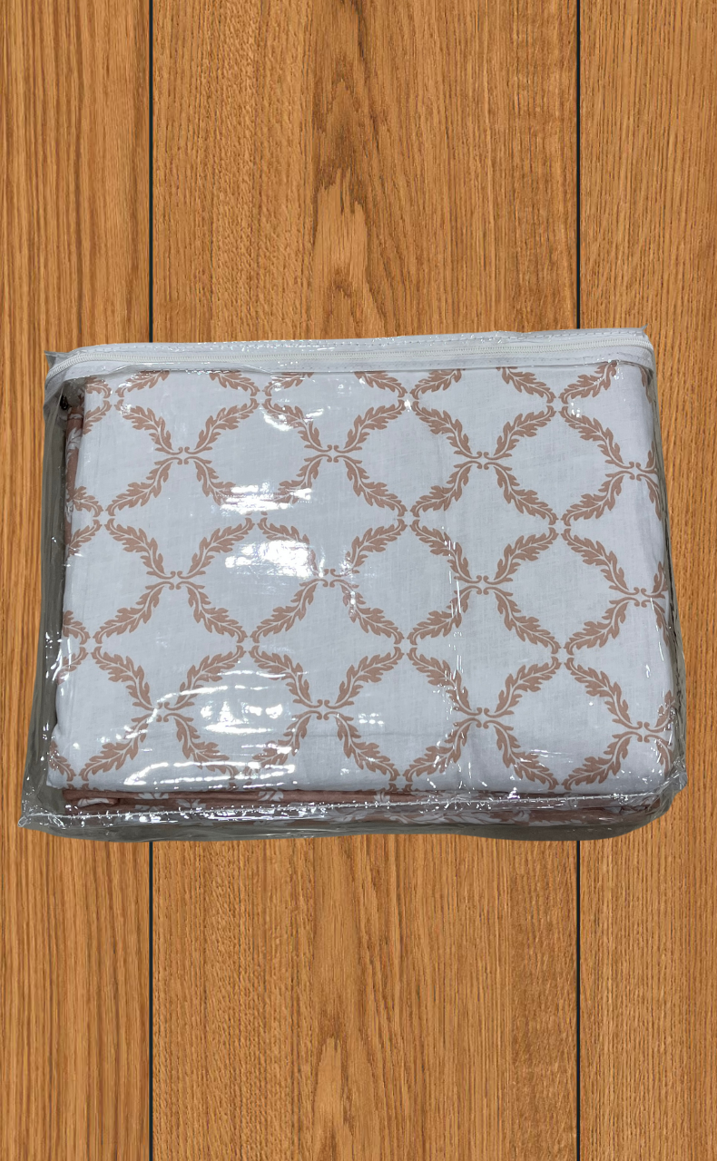 Blanket | Dohar. Peach Leafy soft & Cozy. Two Pc Single bed | Laces and Frills