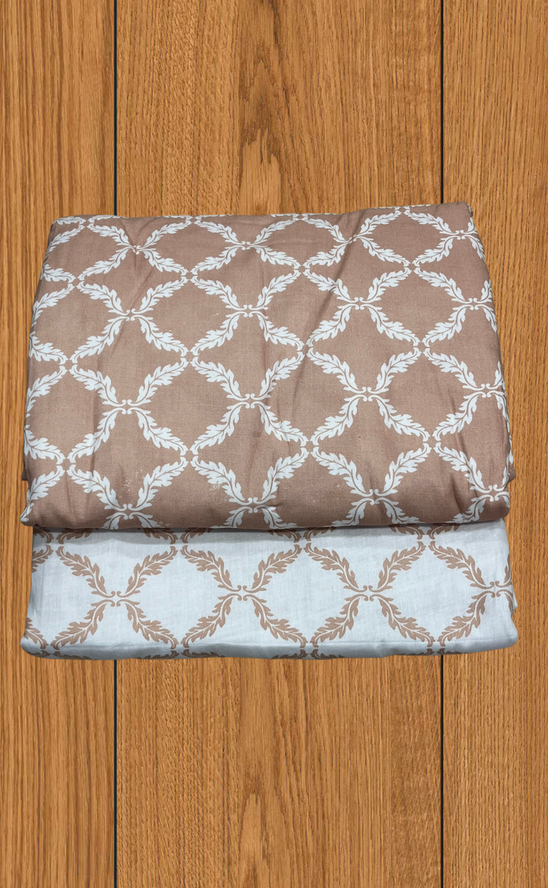 Blanket | Dohar. Peach Leafy soft & Cozy. Two Pc Single bed | Laces and Frills