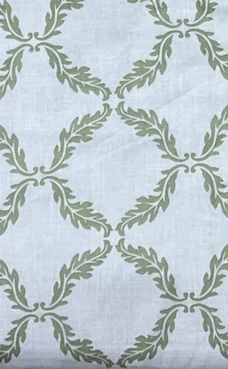 Blanket | Dohar. Pista Green Leafy soft & Cozy. Two Pc Single bed | Laces and Frills