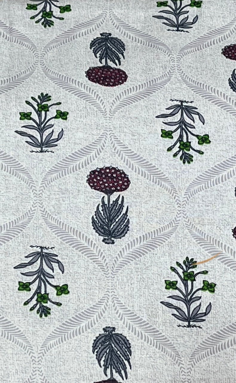 Blanket | Dohar. Grey Flora soft & Cozy. Two Pc Single bed | Laces and Frills