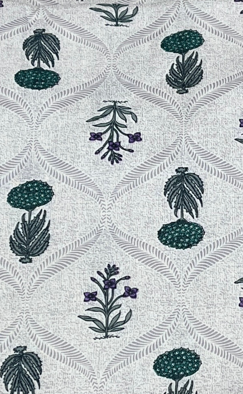 Blanket | Dohar. Pista Green Flora soft & Cozy. Two Pc Single bed | Laces and Frills