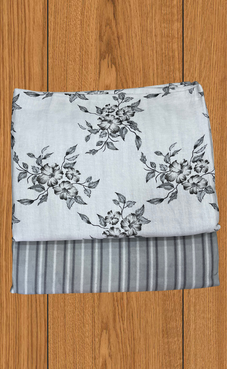Blanket | Dohar. Grey Garden soft & Cozy. Two Pc Single bed | Laces and Frills