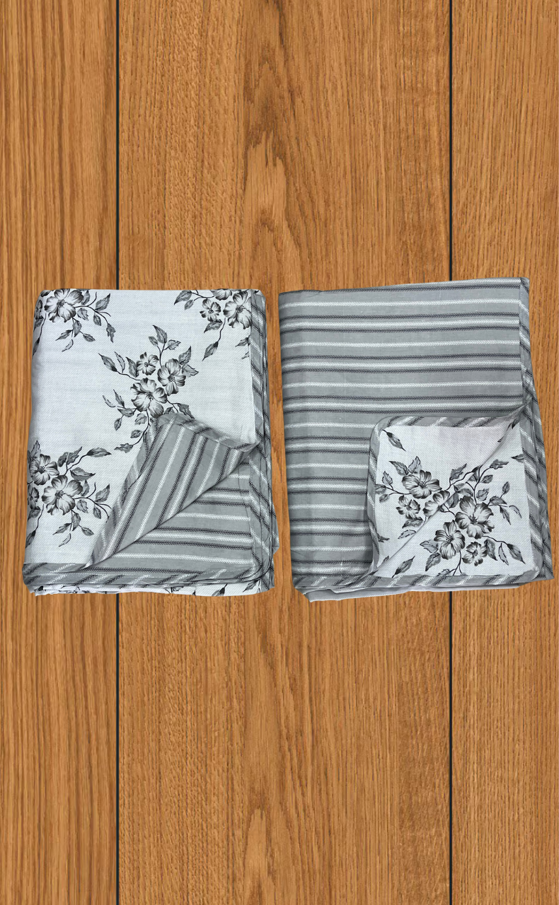 Blanket | Dohar. Grey Garden soft & Cozy. Two Pc Single bed | Laces and Frills