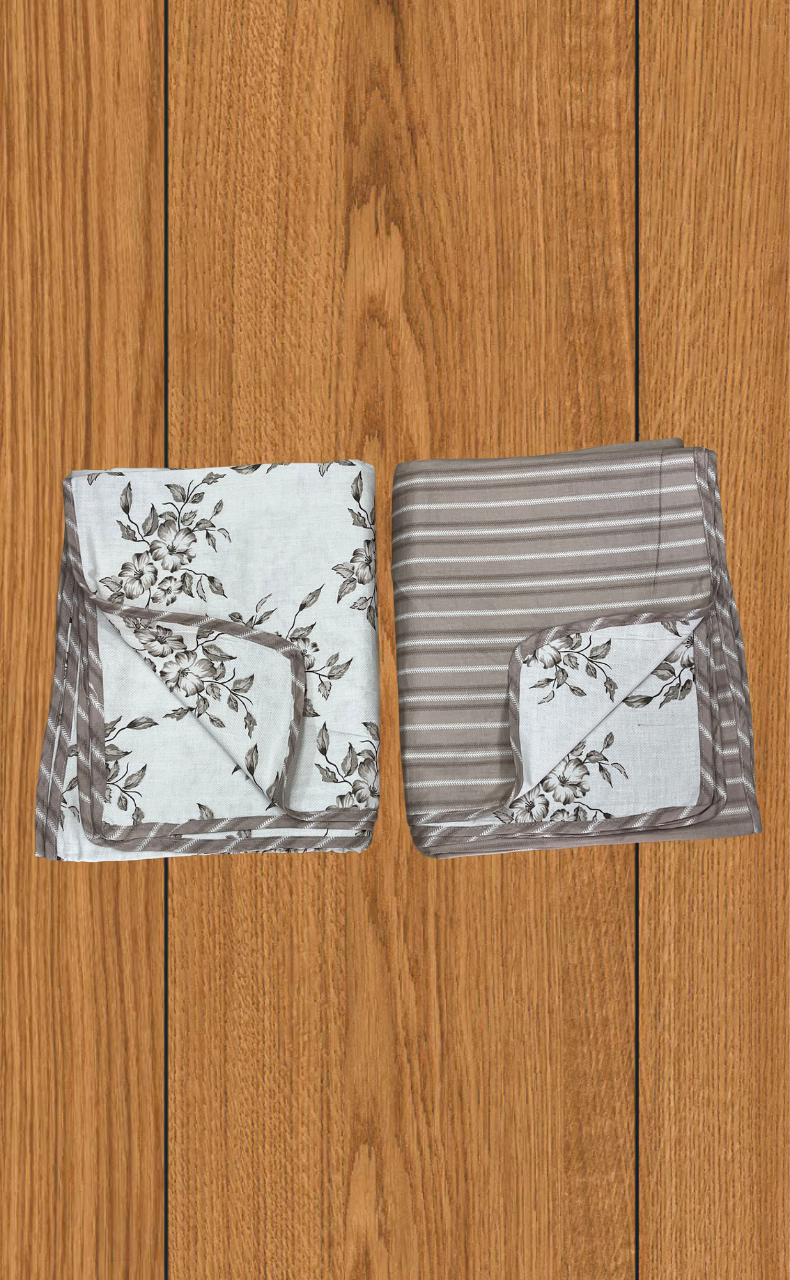 Blanket | Dohar. Brown Garden soft & Cozy. Two Pc Single bed | Laces and Frills