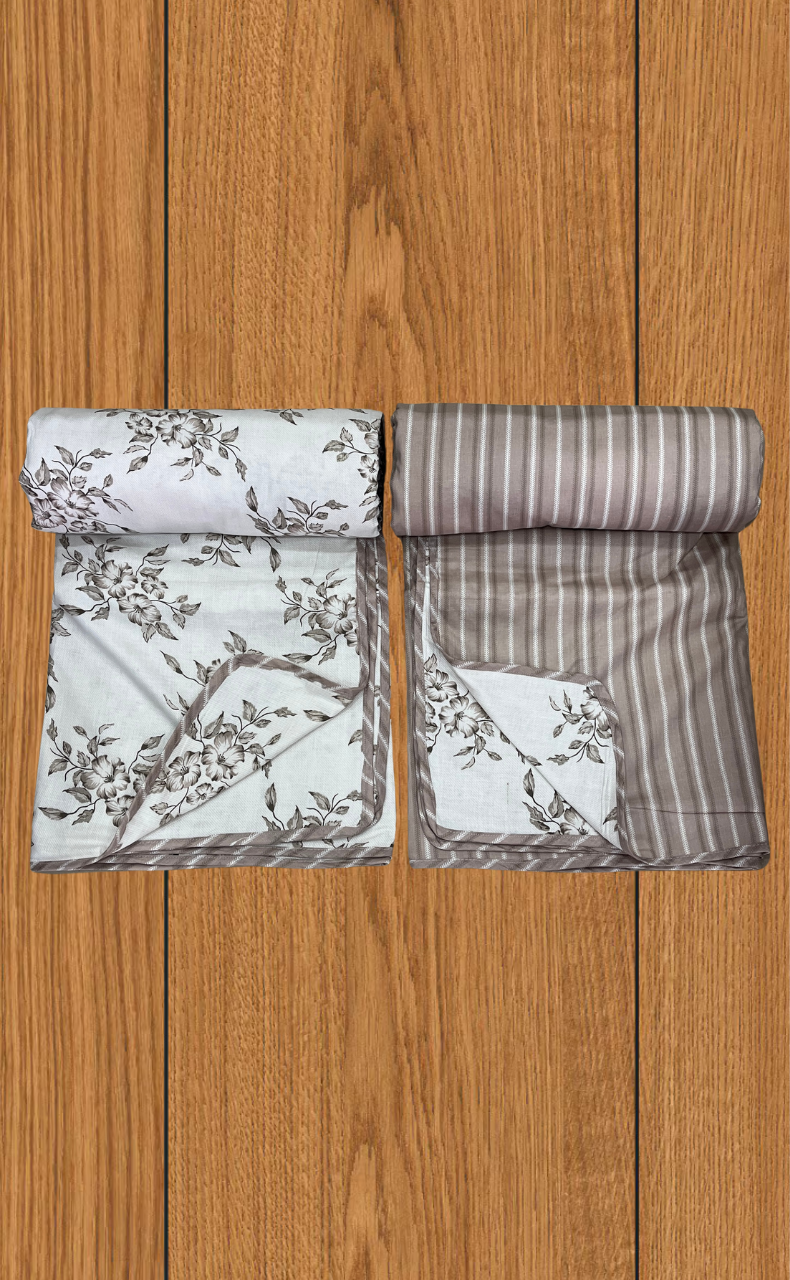 Blanket | Dohar. Brown Garden soft & Cozy. Two Pc Single bed | Laces and Frills