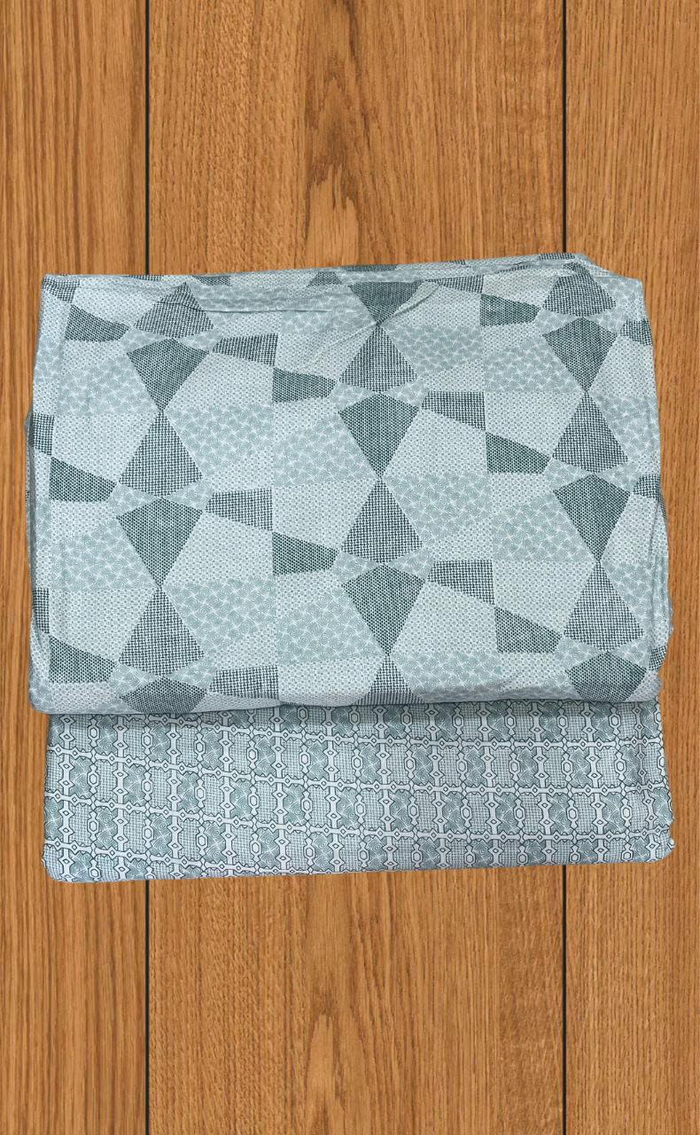 Blanket | Dohar. Pista Green Abstract soft & Cozy. Two Pc Single bed | Laces and Frills