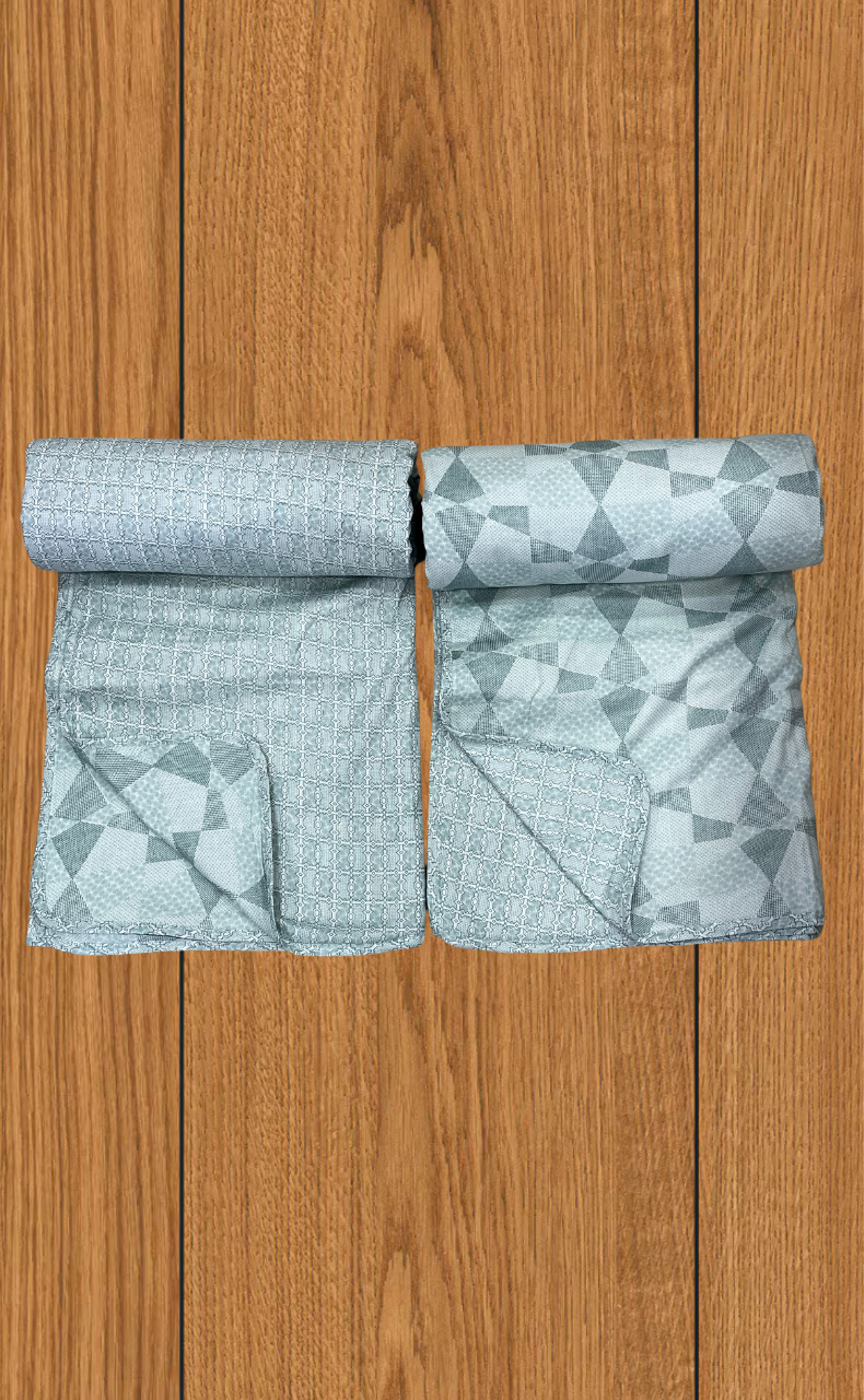 Blanket | Dohar. Pista Green Abstract soft & Cozy. Two Pc Single bed | Laces and Frills