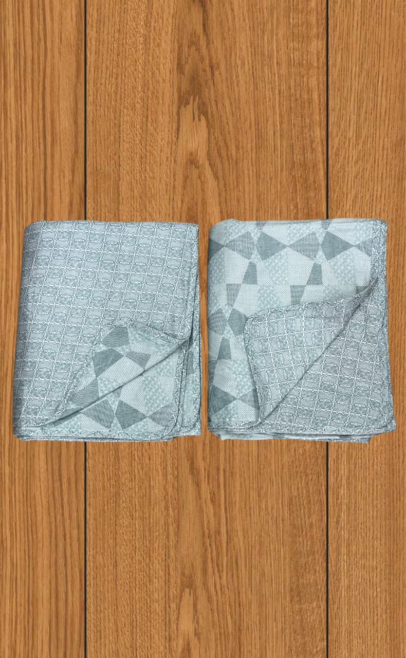 Blanket | Dohar. Pista Green Abstract soft & Cozy. Two Pc Single bed | Laces and Frills