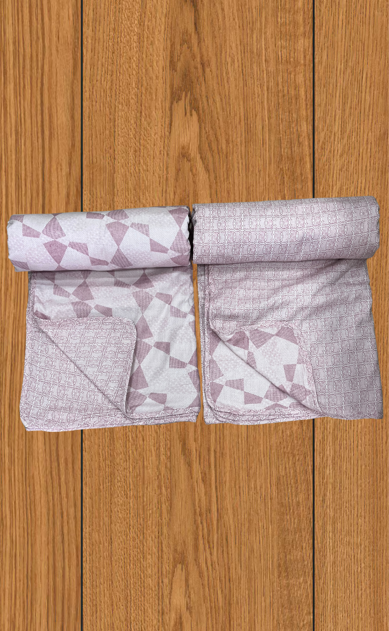 Blanket | Dohar. Pink Abstract soft & Cozy. Two Pc Single bed | Laces and Frills