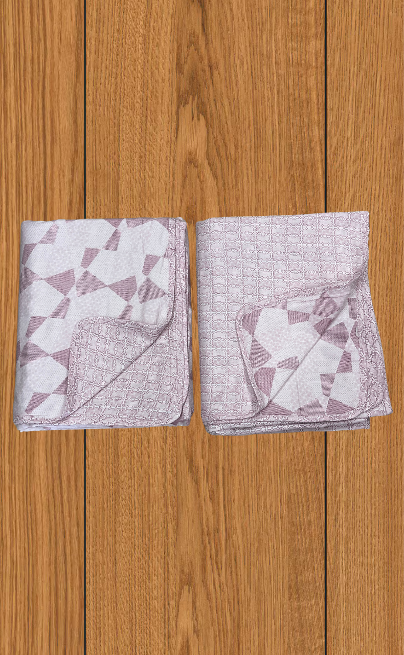 Blanket | Dohar. Pink Abstract soft & Cozy. Two Pc Single bed | Laces and Frills