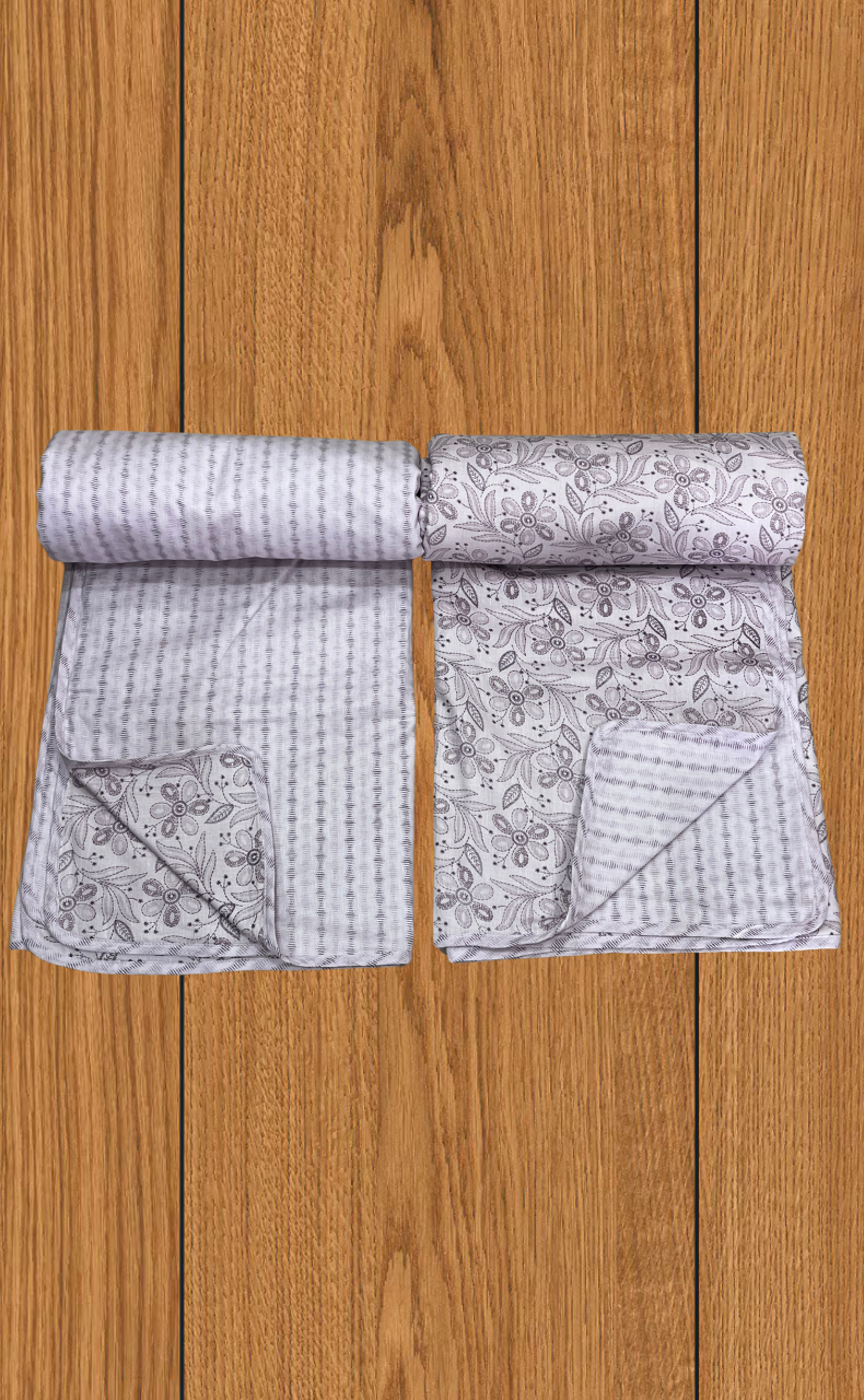 Blanket | Dohar. Lavender Floral soft & Cozy. Two Pc Single bed | Laces and Frills