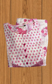 Pink Garden 2 Piece set Jaipur Cotton Kurti With Palazzo set . Pure Versatile Cotton. | Laces and Frills - Laces and Frills