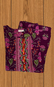 Dark Purple Garden 2 Piece set Jaipur Cotton Kurti With Palazzo set . Pure Versatile Cotton. | Laces and Frills - Laces and Frills