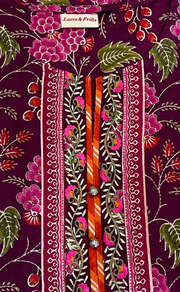 Dark Purple Garden 2 Piece set Jaipur Cotton Kurti With Palazzo set . Pure Versatile Cotton. | Laces and Frills - Laces and Frills