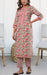 Beige/Pink Floral Kurti With Pant Set.Pure Versatile Cotton. | Laces and Frills - Laces and Frills