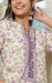 Off White/Lavender Pink Floral Kurti With Pant Set.Pure Versatile Cotton. | Laces and Frills - Laces and Frills