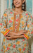 Grey/Peach Pink Floral Kurti With Pant Set.Pure Versatile Cotton. | Laces and Frills - Laces and Frills