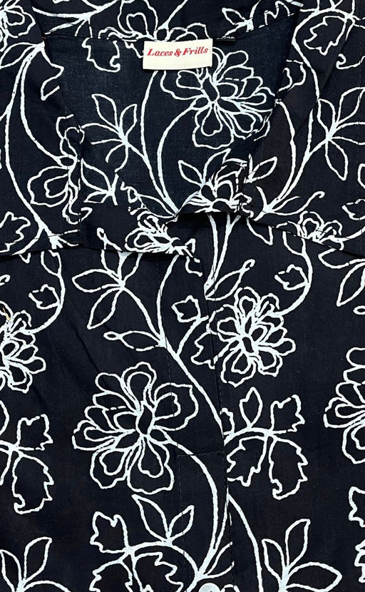 Black Garden Jaipur Cotton Kurti With Pant .Pure Versatile Cotton. | Laces and Frills - Laces and Frills