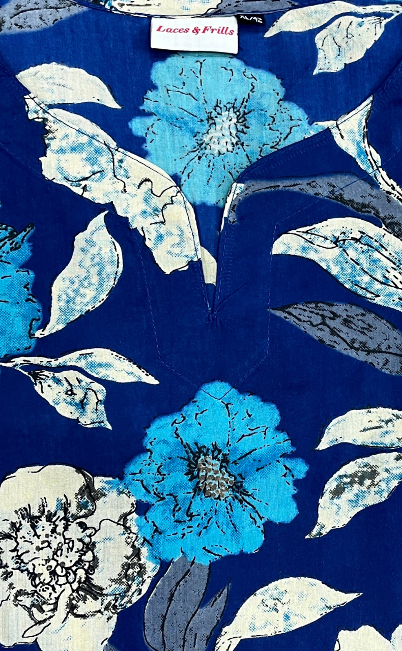 Blue Garden Jaipur Cotton Co-ord Set.Pure Versatile Cotton. | Laces and Frills - Laces and Frills